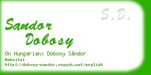 sandor dobosy business card